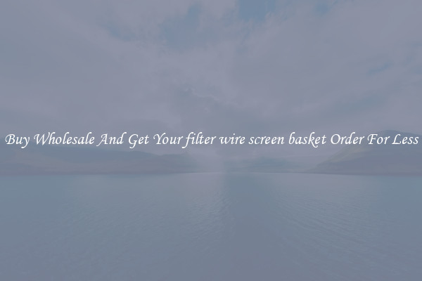 Buy Wholesale And Get Your filter wire screen basket Order For Less