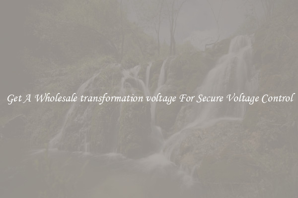 Get A Wholesale transformation voltage For Secure Voltage Control