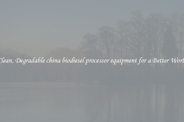 Clean, Degradable china biodiesel processor equipment for a Better World