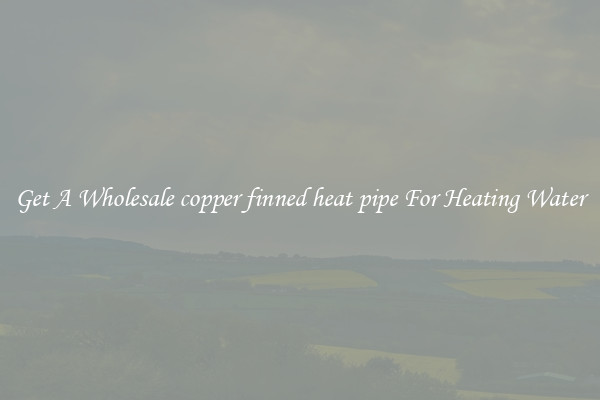 Get A Wholesale copper finned heat pipe For Heating Water