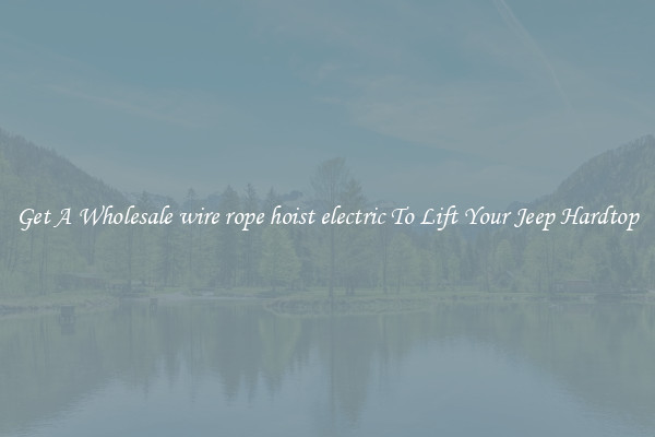 Get A Wholesale wire rope hoist electric To Lift Your Jeep Hardtop