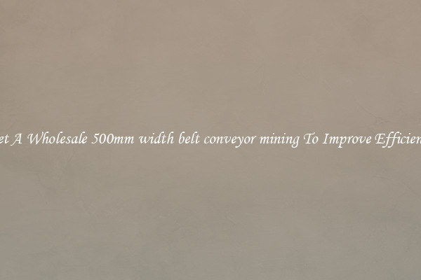 Get A Wholesale 500mm width belt conveyor mining To Improve Efficiency