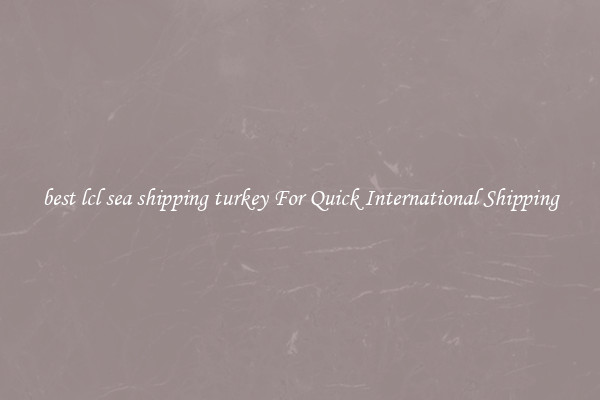 best lcl sea shipping turkey For Quick International Shipping