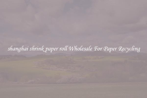 shanghai shrink paper roll Wholesale For Paper Recycling