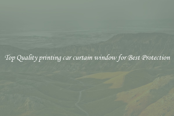 Top Quality printing car curtain window for Best Protection